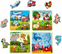 Wooden Peg Puzzles for Toddlers 1-3 - Style D