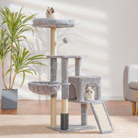 Heybly Cat Tree, 45.3" Cat Tower for Indoor Cats with Large Perch HCT202SG – Essentials for Cats - 42.5 inch / Light Gray - image 2