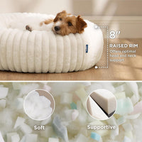 Bedsure ComfyFleece Donut Dog Bed Medium Size Dog with Washable Cover – Essentials for Dogs - S Plus (27x27x8) / Cream - image 2