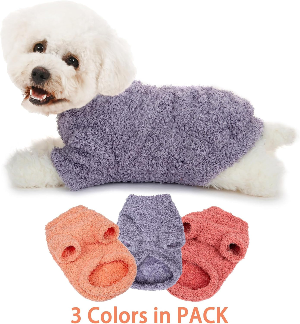 Dog Sweater, Dog Clothes for Medium Dogs Male or Boy - Pink+Purple+Magenta / Medium - image 2