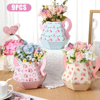 Fulmoon 6 Pcs Tea Party Decoration Flower Box Table Teapot - 9 / Cute - image 4