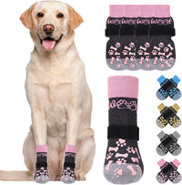 Dog Socks Shoes for Hot Pavement to Prevent Licking Paws - PINK / Medium (4 Pack)