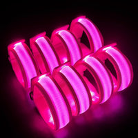 KIRALUMI 8 Pack LED Light Up Bracelets, 3 Modes - Pink - 8 PCS