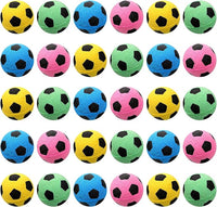 Skylety 32 Pieces Cat Soccer Balls Foam Sponge Football Cat Interactive Cats Soccer Toy Sports Ball for Kitten Pet