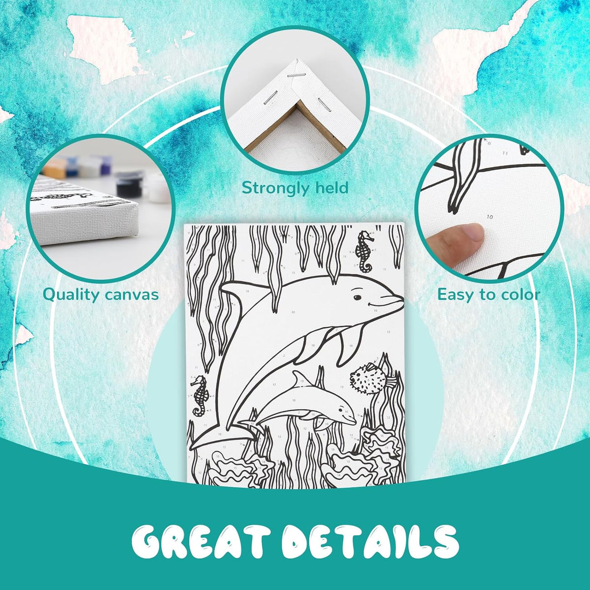 goldentime 3 Pack Kids Paint by Numbers Kit - fantasy - image 3