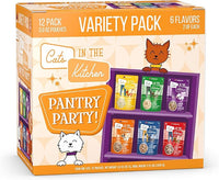 Weruva Cats in the Kitchen, Pantry Party Pouch Variety Pack in Gravy Cat Food, 3oz Pouch (Pack of 12)