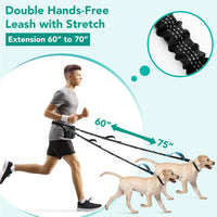 PetAmi Premium Hands Free Dog Leash for 2 Dogs - Black / 2 Leashes - image 2