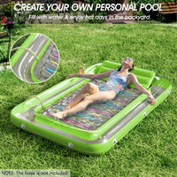 Inflatable Tanning Pool Lounger Float - Lime Green / Large - image 2