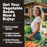 HOME GROWN 𝗨𝗦𝗔 𝗣𝗥𝗘𝗠𝗜𝗨𝗠 25 Heirloom Vegetable Seeds 12,000+ 𝗡𝗢𝗡-𝗚𝗠𝗢 Survival Garden Seeds Kit, High Germination Tomatoes Carrots Beans Kale Peppers, Giftable Indoor Outdoor Planting Set