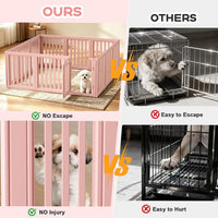 Dog Playpen Indoor, Puppy Playpen, White 23.6" H, 10 Panels - pink / 12 / 23.6 inch Height - image 3