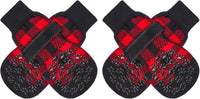 Anti Slip Dog Socks to Prevent Licking Paws - Large (4 Count) / Black and Red