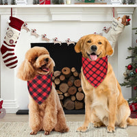 Spring Summer Dog Bandanas Large 3PCS, 6 Pattern Floral Scarf – Essentials for Dogs - 26-G R Plaid / Small - image 4
