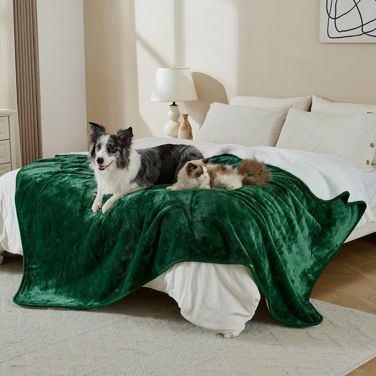 Soft Waterproof Blanket for Bed Couch Sofa - 50x60 inches / Green - image 4