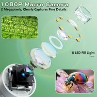 Odatay 1000X Digital Kids Microscope Kit with 12 Slides & 2" Screen - White - image 3