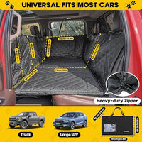 Tough Truck Dog Seat Cover for Back Seat, Dog Hammock for Car Extender with Hard Bottom,Rip-Stop 100% Waterproof Pet Seat Protector for F150/RAM1500/Silverado