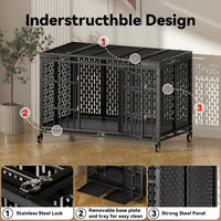 48 Inch Heavy Duty Dog Crate with Wheels - 53.1"L x 30.0"W x 32.2"H - image 4