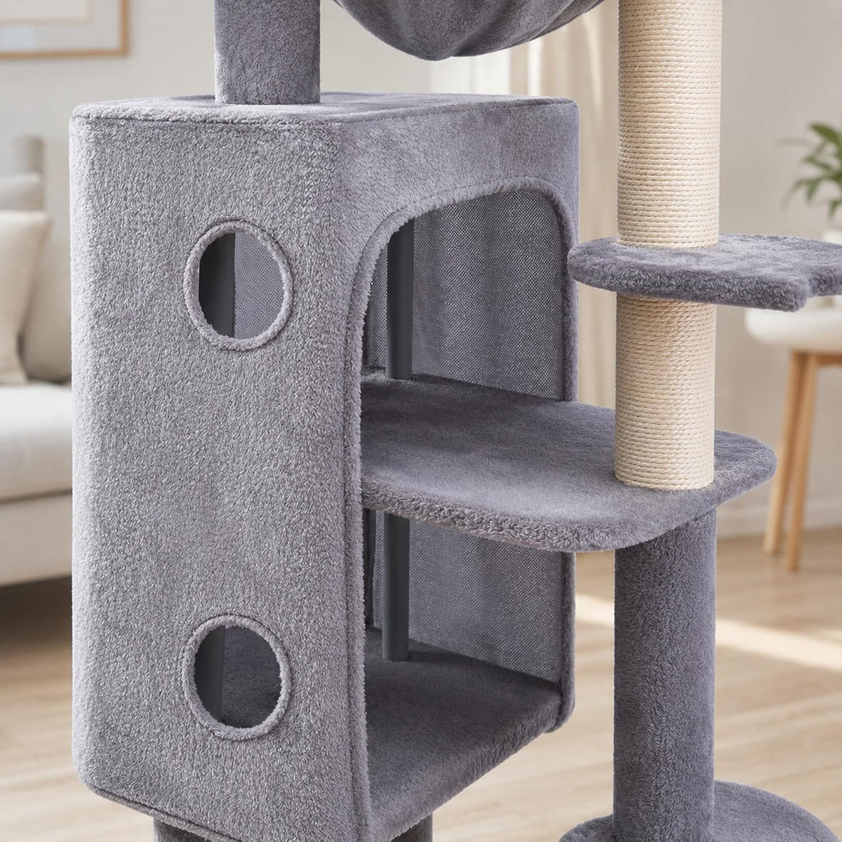 HUITREE 45in Cat Tree Tower with Big Condo for Indoor Cats - 338G - image 4