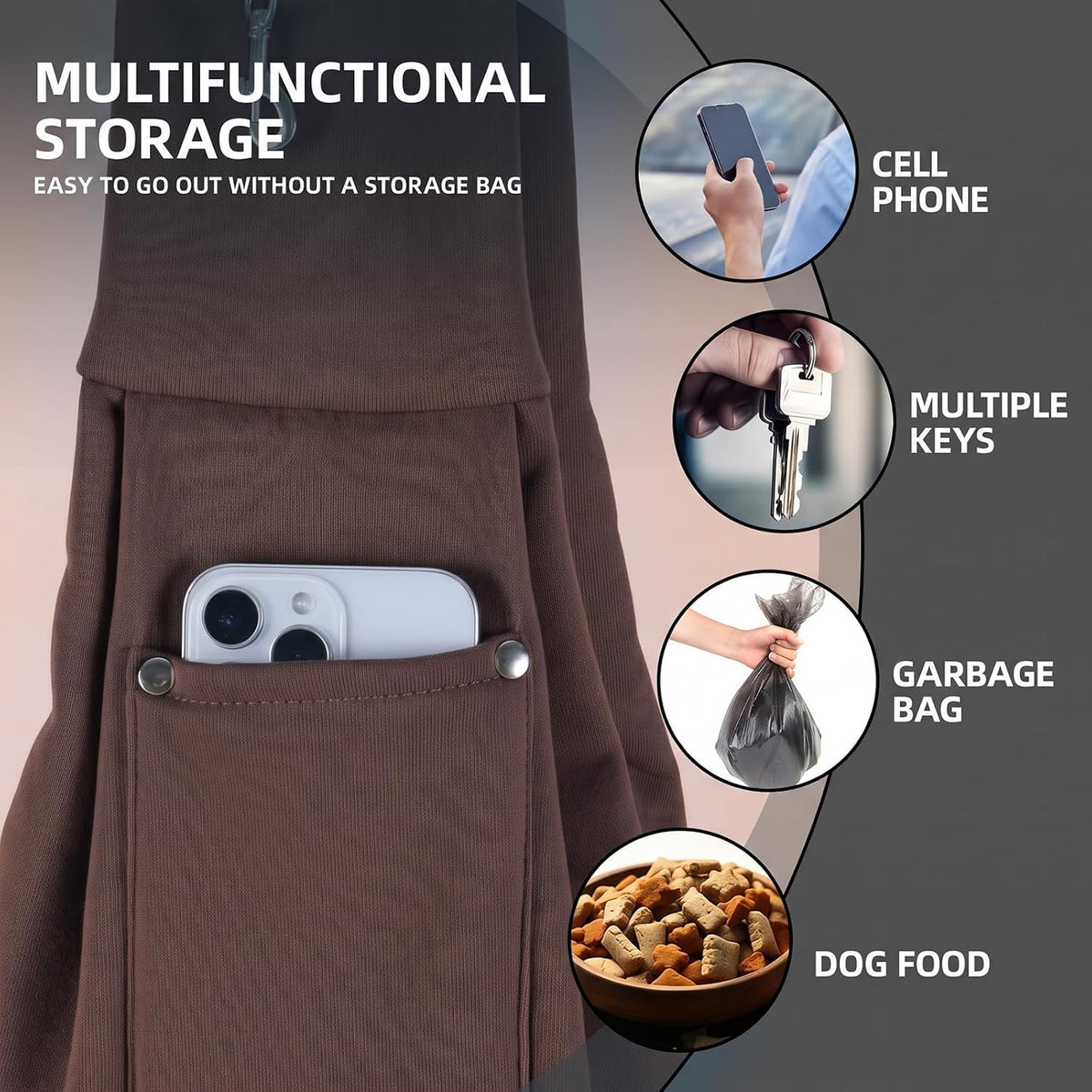 ARZQUT Dog and Cats Carrier Sling - Brown - image 3