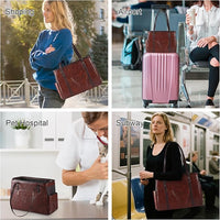 Fashion Dog Carrier Purse, Premium Leather Cat Carrier Bag, Airline Approved Soft Sided Pet Travel Tote Bag with Pockets Coffee
