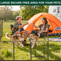 Dog Playpen Outdoor, 16 Panels 40" High Metal Dog Fence with Gate – Essentials for Dogs - 16 Panels 32"H-C - image 2