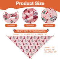 Halloween Dog Bandanas Large 2PCS - pink red-christmas / X-Large - image 3