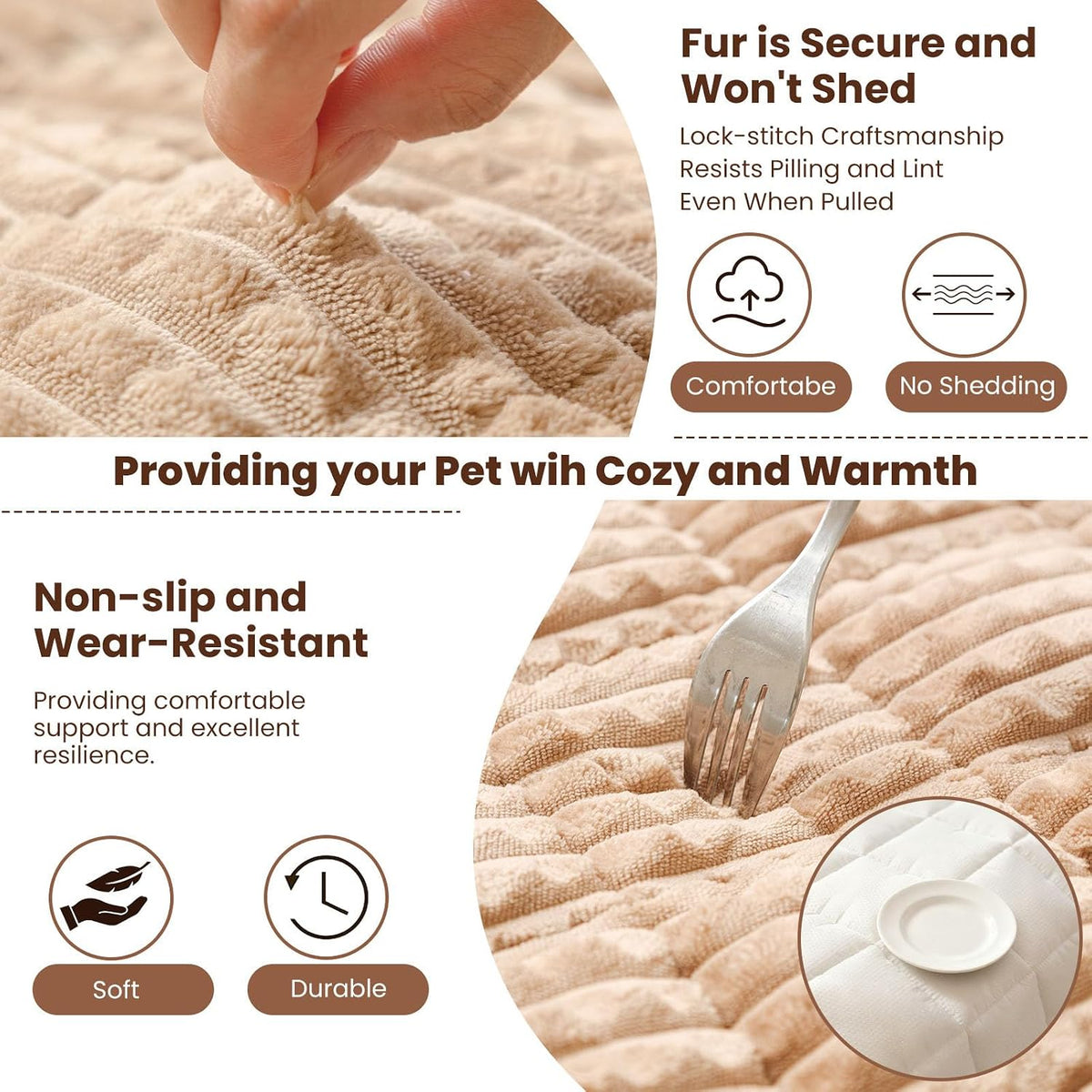 Couch Cover for Dogs Washable - Camel / 27.6" x 59" - image 4