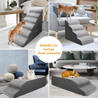 Dog Stairs&Steps for 30 Inches Tall High Bed, Pet Dog Ramp Ladder for Small Medium Dogs, Doggie, Old Cats, Kitty, Small Animals(Grey, Up to 30-36 Inch Tall Bed)