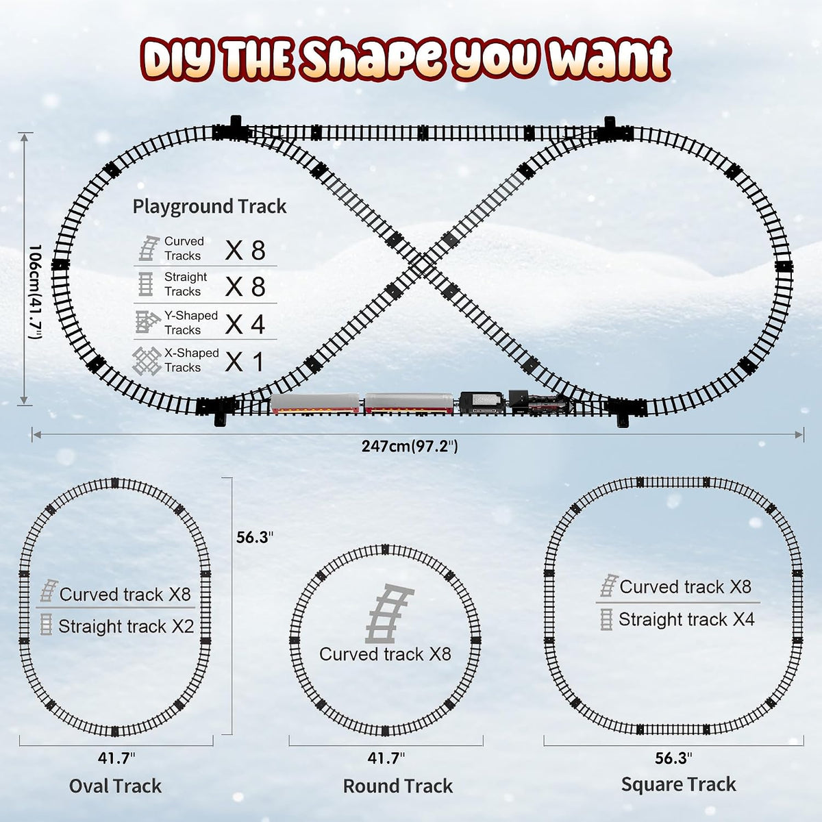 Hot Bee Train Set, Remote Control Train Toys with Smoke - Giant - image 4