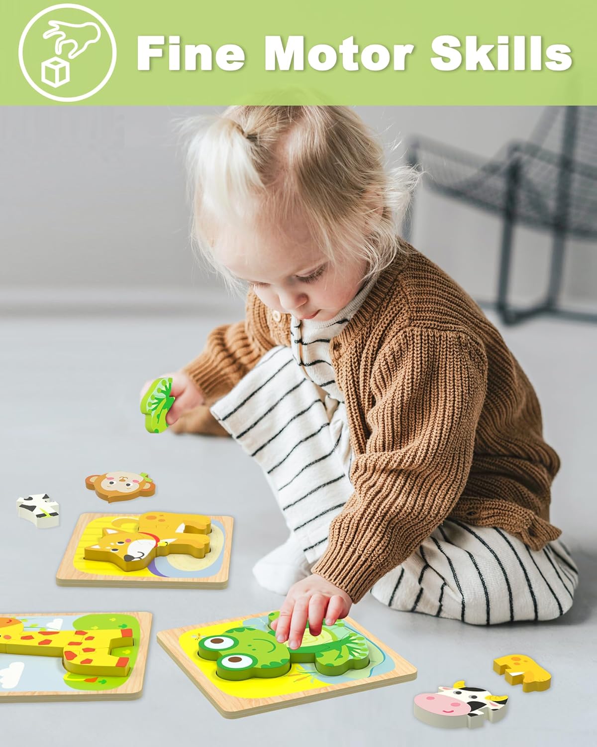 Benresive Wooden Toddler Puzzles - 6 PCS - image 4