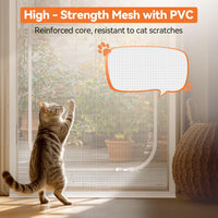 BFNN Cat Screen Door, Scratch Resistant Mesh Gate - White, U-shaped / Up to 32''x 80'' (Fits Door Opening Size) - image 3