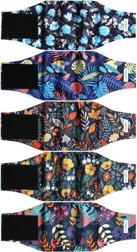 Langsprit Small Male Dog Diapers for Doggie Puppy - Vibrant Leaves / Medium / 5