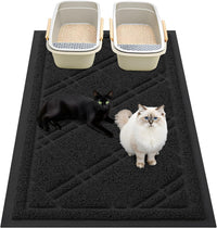 Smiry Cat Litter Box Mat 30x17 - 36x24 / Black