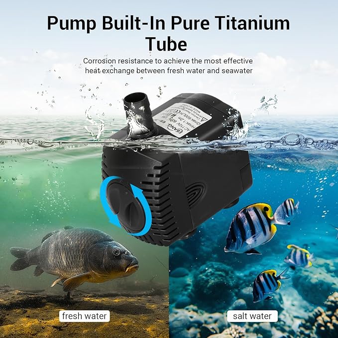 Aquarium Chiller, 1/3HP Aquarium Cooler 79gal Fish Tank Water Chiller with Quiet Compressor for Saltwater/Freshwater Tanks & Hydroponic(Axolotl Coral Jellyfish),300L, Black