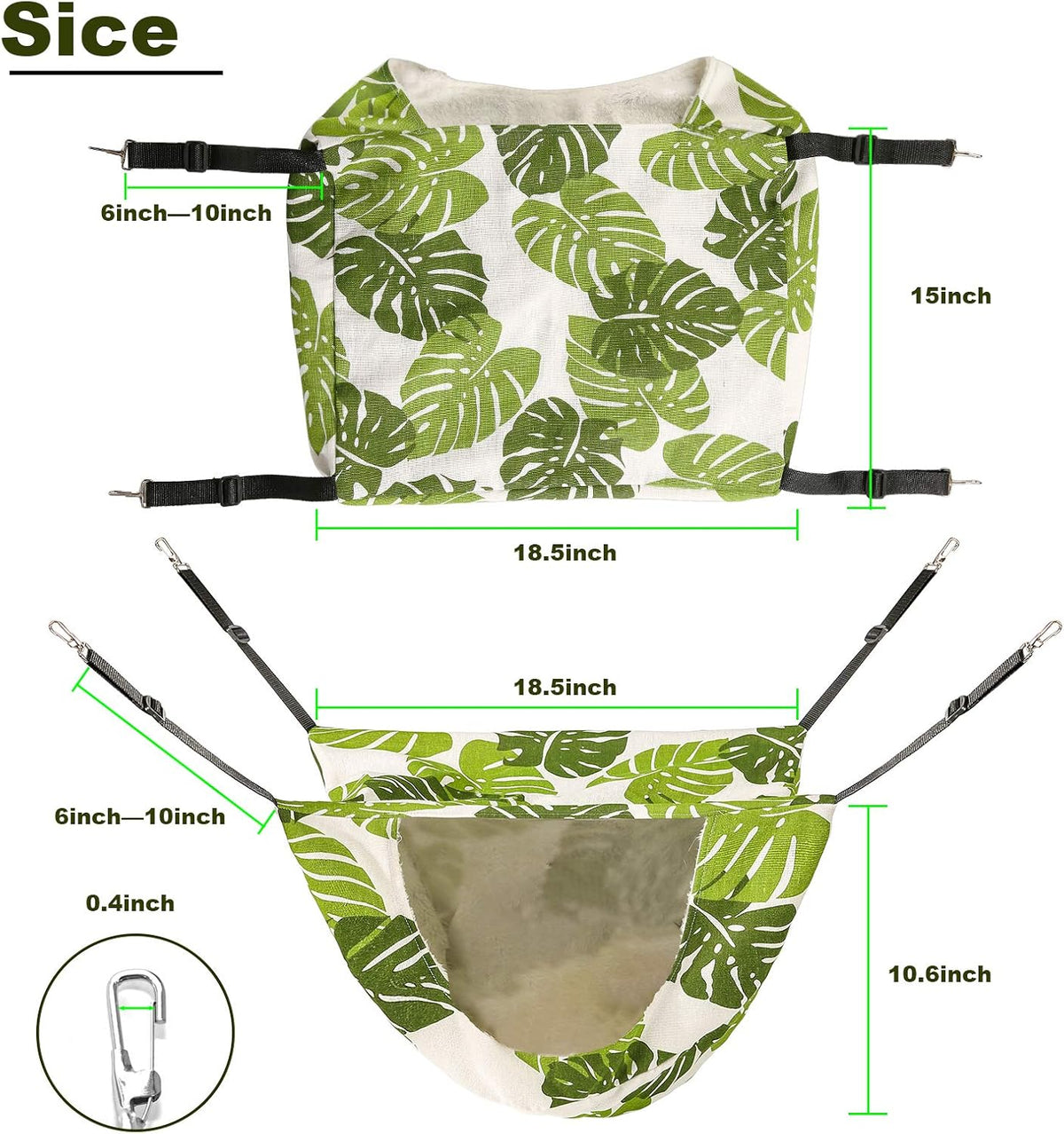 Cat Cage Hammock,Hanging Soft Pet Bed for Kitten Ferret Puppy Rabbit or Small Pet,Double Layer - image 2