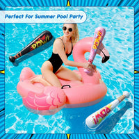 WILLBOND 18 pack 17 inch inflatable baseball bats in red, pink, blue and light blue with pump - view 25