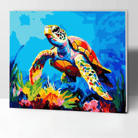 Komking paint by numbers kit for adults, colorful wolf design on 16x20 inch canvas