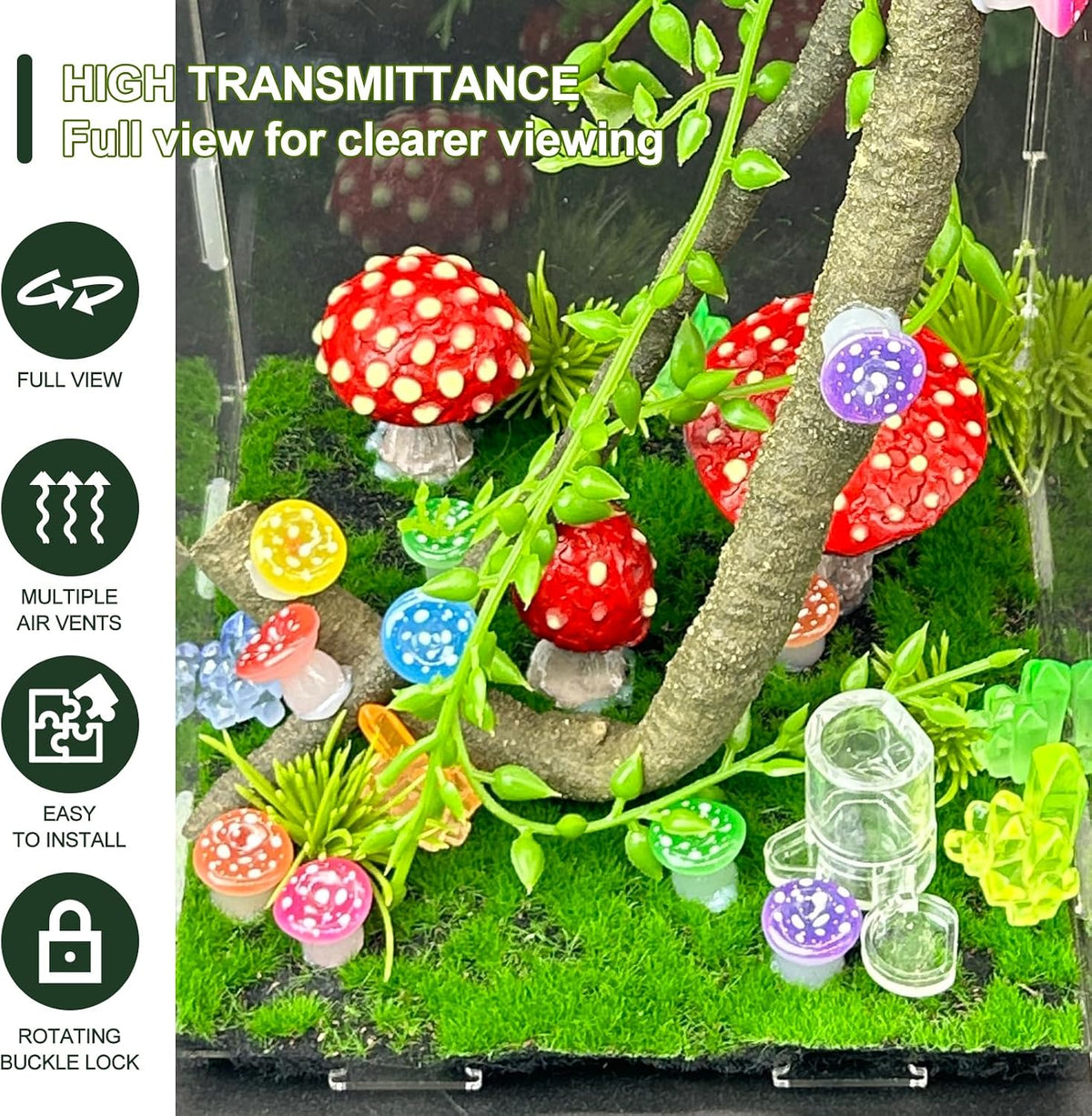 Jumping Spider Enclosure, DIY Insects Habitat - Luminous mushrooms - image 4