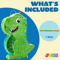 JOYIN Pumpkin Piñata Set, Foldable 10.5 x 16 Inch Jack-O’-Lantern Piñata with Stick and Blindfold - Dinosaur Pinata Set-3pcs - image 3
