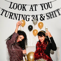 Black Glitter Look at You Turning 25 & Sh*t Banner - 34 - image 3