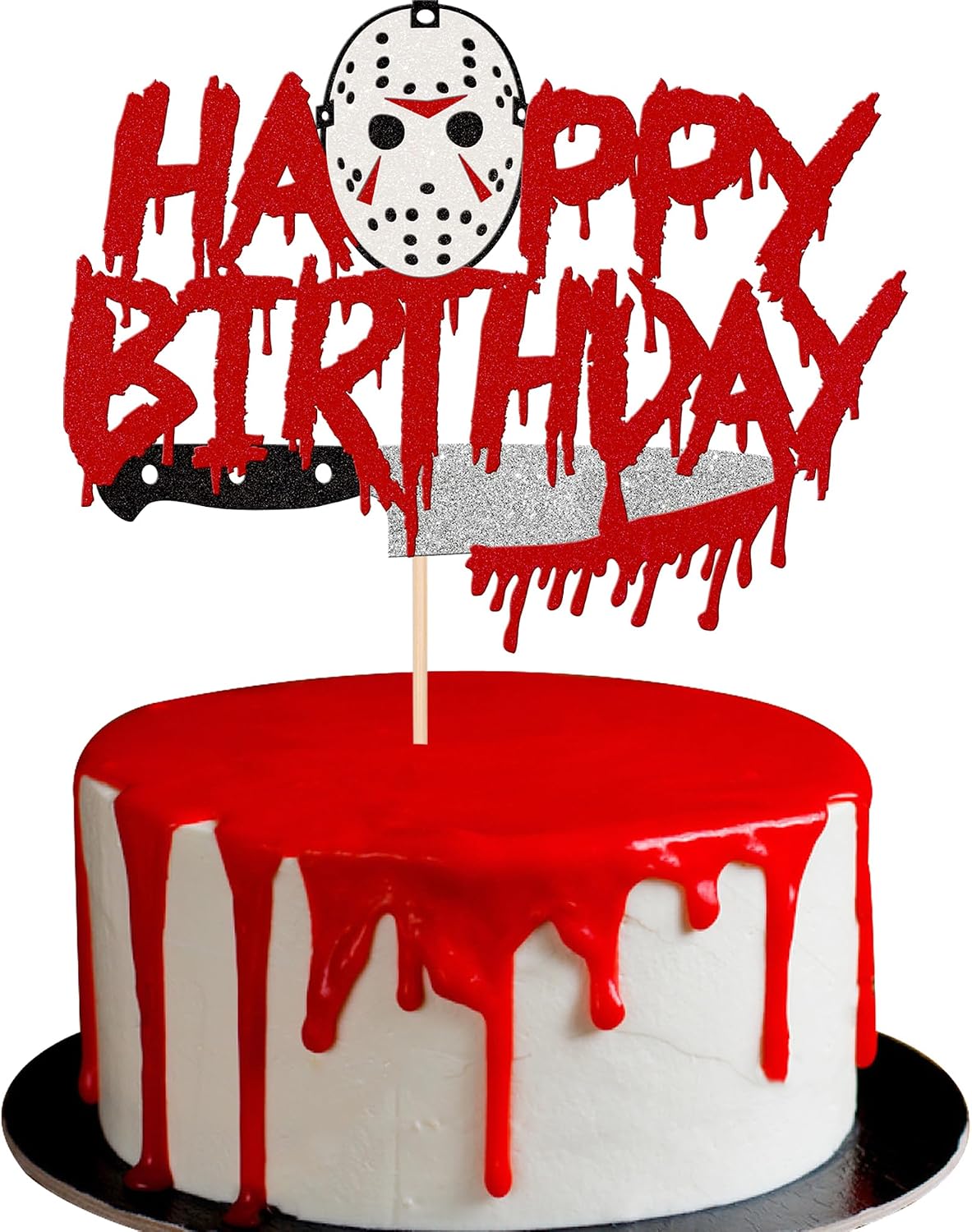 Rsstarxi 24 Have a Killer Birthday glitter horror cupcake toppers - view 5