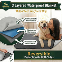 Paw Buddies Waterproof Blanket King Size 80"x90" for Dogs, Pets - Grey - image 3