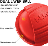 Playology Durable Large Dual Layer Dog Ball, Peanut Butter Scent - Jumbo / Beef - image 2