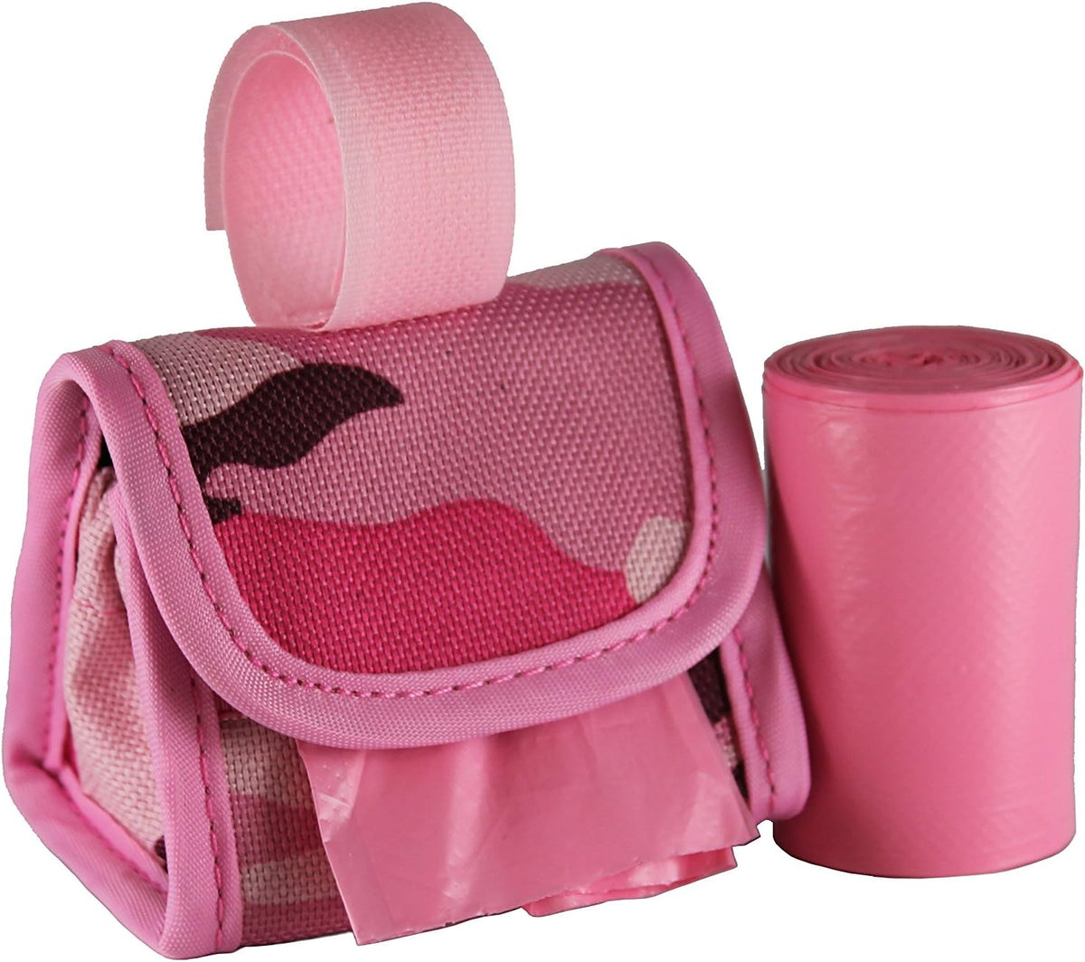 FiveStarPet Purse Style Dispenser with 2 Rolls Made in USA Easy Open - Pink Camo