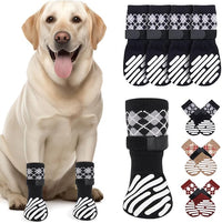 LOOBANI Dog Socks to Prevent Licking Paws - Dog Socks for Hardwood Floors Anti Slip for Traction Control - Dog Grippy Socks for Senior Dog Small Medium Large Dogs on Tile Floors, Black S
