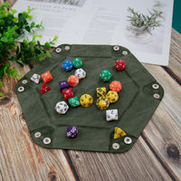 SIQUK 4 Pieces Dice Tray Set Foldable Dice Trays Hexagon Dice Rolling - Dark Green, Violet, Red, Black - image 4