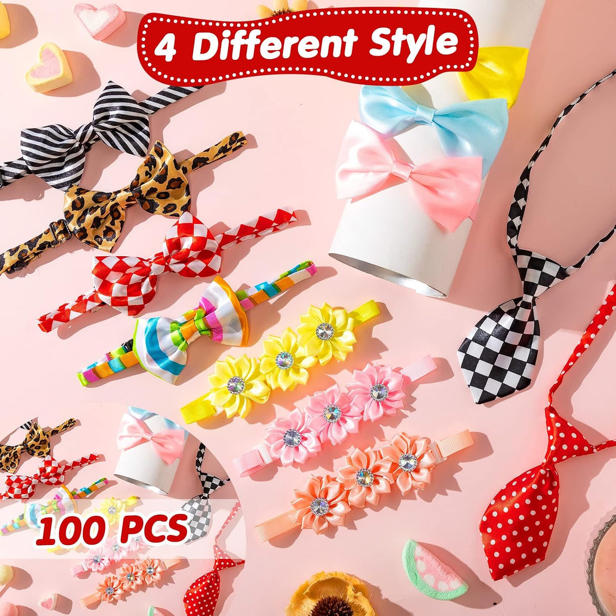 Chumia 100 Pcs Adjustable Dog Ties Set for Medium Large Dog Cat Party – Essentials for Dogs - image 4