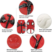 Aiboria Dog Jackets Coat for Winter Windproof Waterproof Skiing Dog - Red / Small - image 3