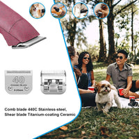 10# Dog Grooming Ceramic Blades, Compatible with Andis, Oster A5 - 3pc 40:1/100''(0.25mm) / Silver - image 3