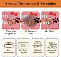 Pet Feeding Mat for Floors Cat Food Mat Waterproof Dog Food Mat - 20"L x 12"W / Pink - image 2