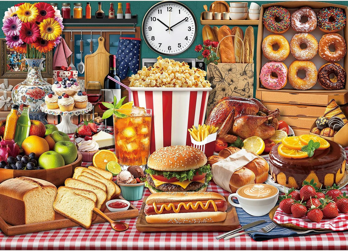 1000 Piece Puzzles for Adults, Premium Magic Book Jigsaw Puzzle – Fun for Kids & Family - Lumière's Banquet